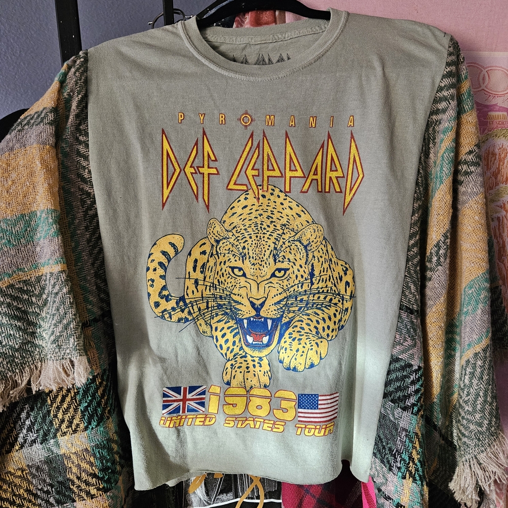 Def Leppard Pyromania Tour Upcycled T-Shirt